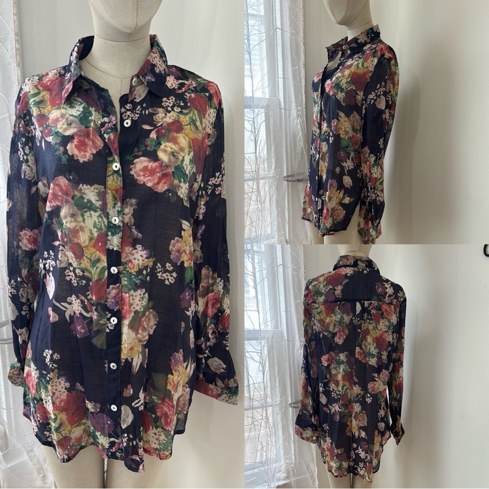 Floral Button-Up Blouse